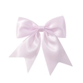 Light pink satin bow hair clip for girls featuring a smooth silk texture finish - Light Pink (103)