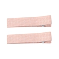 Pink linen fabric hair clip with cross-stitch pattern and metal duckbill structure - Pink Cross Stitch Style (4)