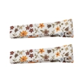 Floral print cotton fabric hair clips for girls set of 2 in beige and brown - Off-white Yellow Brown Floral Style (8)