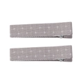 Lot de deux barrettes en lin lilas avec broderie étoile blanche et base en métal - Style de Point de Croix Violet Poussiéreux (5)