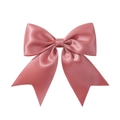 Pink satin ribbon bow hair clip for girls with a smooth finish and swallowtail cut - Dusty Rose (141)