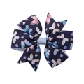 Lazo para el pelo de niños en cinta de falla azul marino con estampado floral - Estampado de Mariposa Azul (1)