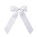 Pinza para el pelo con doble lazo de satén blanco y cintas largas para los niños - Blanco (18)