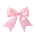Pastel pink satin bow hair clip for girls with a smooth silk finish and elegant texture - Pink (150)