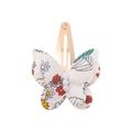 Barrette papillon double couche à fleurs avec perles et base en métal doré BB - Style Floral Pastoral Fond Blanc (4)