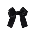 Classic black satin bow hair clip with elegant streamers for girl's daily hairstyle - Black (4)