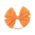 Soft nylon headband with a bright orange macaron fabric bow for children and adults - Bright Orange (7)