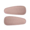 Set of two fabric-wrapped drop shape BB hair clips in light apricot cotton linen - Nude Pink