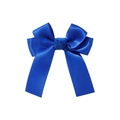 Dark blue satin bow hair clip with elegant ribbons for girls daily cute princess style - Royal Blue (6)