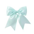Elegant mint green satin bow hair clip with ribbons for girls in a minimalist pastoral style - Mint Blue