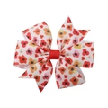 Lazo para pelo infantil con estampado de amapolas rojas y naranjas en cinta - Estampado de Amapola Blanca (4)
