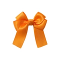 Cute vibrant orange satin bow hair clip with ribbons for girls daily princess hair accessories - Orange (9)