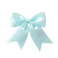 Light blue tiffany satin bow hair clip for girls with elegant long ribbons and dovetail ends - Teal Blue