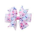 Nœud pour cheveux en ruban gros-grain rose avec motifs papillons colorés - Imprimé Papillon Rose (5)