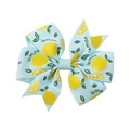 Nœud pour cheveux bleu clair pour filles avec motif de citron jaune et texte lemon - Imprimé Citron Bleu Clair (6)