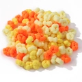 Elastische Plüsch-Haargummis in Blumenform aus gelbem und orangefarbenem Chenille - Gelb-Orange Serie (3)