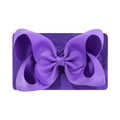 Vibrant purple 6.3 inch jacquard bow headband for infants with elastic nylon strap - Vivid Purple (464-015)
