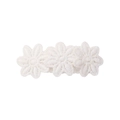 Dettaglio ravvicinato di fermagli a fiori in pizzo bianco ricamato a mano - Fiore Ricamato a Sei Petali Bianco (2)