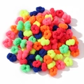 Set de gomas elásticas de colores neón para el pelo con textura de tela arrugada suave - Mezcla de Alta Saturación (4)
