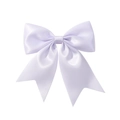 Elegant lavender satin bow hair clip with long streamers for girls in floral style - Lavender