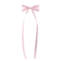 Sweet pink satin ribbon hair bow clip with long streamers for girls and women - Light Pink Style(11)
