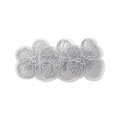 Close-up of silver floral lace embroidery with detailed 3D metallic thread texture - Silver Style (4)
