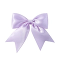 Lavender satin ribbon bow hair clip with glossy silk texture for girls' accessories - Lavender