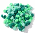 Grünes Set aus elastischen Samt-Haargummis mit weicher Chenille-Textur für Mädchen - Grüne Serie (5)