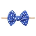 Independence Day baby headband with blue star pattern and waffle texture fabric - Blue Background White Star Style (3)