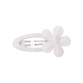 Barrette à cheveux fleur de soleil en tissu blanc avec design textile minimaliste - Style 5