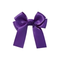 Dark purple satin bow hair clip with smooth ribbon streamers for girls and kids - Dark Purple (26)