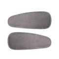 Pair of gray fabric-covered teardrop BB hair clips with minimalist linen texture finish - Gray