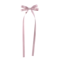 Light pink satin bow hair clip with long streamers and elegant silk texture finish - Soft Pink Style (16)
