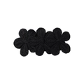 Elegante fermaglio per capelli con tre fiori ricamati neri per ragazze in tessuto fine - Nero