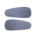 Pair of gray-blue fabric covered oval BB hair clips with woven texture for women - Grey Blue