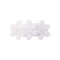 Fermaglio per capelli a fiori in pizzo bianco ricamato per bambini con tre motivi uniti - Bianco