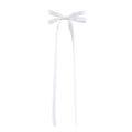 Elegant white satin ribbon bow hair clip with long streamers for girls accessories - White Style (18)