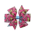 Nœud pour cheveux enfant en ruban gros-grain rose fuchsia à motifs papillons - Imprimé Papillon Rose Rouge (12)