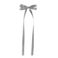 Elegant grey double-layered bow hair clip with long ribbons for girls and women - Gray Style (22)