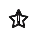 Y2K star-shaped BB hair clip in shiny black finish with metallic lacquer for girls - Black (4)