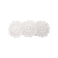 Delicato fermaglio per capelli in pizzo bianco con tre motivi floreali traforati - Fiore Ricamato in Rete Bianco (4)