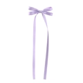 Elegant light purple satin bow hair clip with long ribbons and smooth finish - Light Purple Style (25)