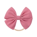 Pink woven fabric bow headband with soft seamless elastic nylon band for babies - Pink (18)