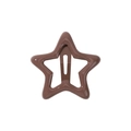 Y2K style star-shaped BB hair clip in coffee brown metal finish for children - Brown