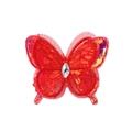 Détail de la pince à cheveux papillon en dentelle rouge double couche brodée - Rouge (12)