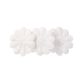 Drei weiße bestickte Spitzen-Gänseblümchen-Haarspangen-Accessoire für Kinder - Dreidimensionale Strukturierte Blume (4103)