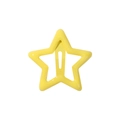 Vibrant yellow star-shaped metal hair clip with a smooth glossy lacquer finish for girls - Yellow