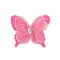 Détail de pince à cheveux papillon en dentelle rose avec paillettes et strass brillants - Rose Clair(14)