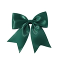 Elegant forest green satin bow hair clip with swallowtail ribbon in a smooth finish - Dark Green