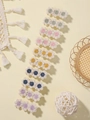 Lot de 10 barrettes à cheveux tournesol vintage en cinq couleurs assorties pour enfants - Ensemble Multicolore (10B)